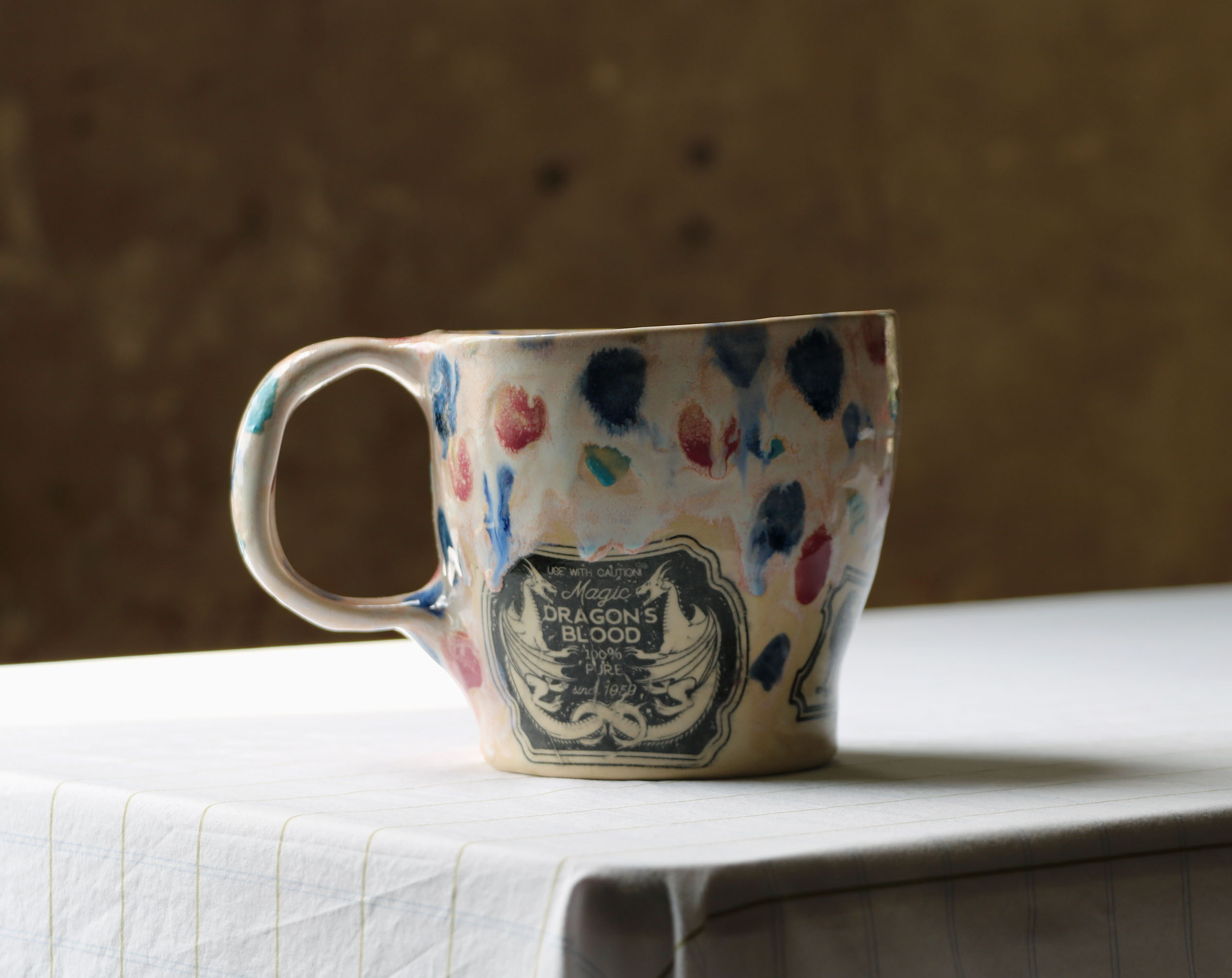 Pink & Blue Dotted Mug