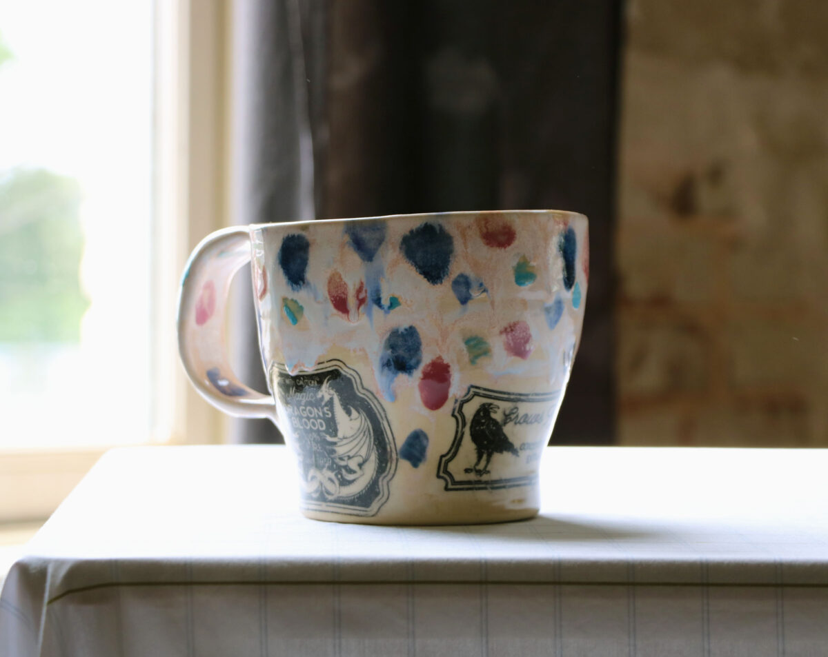 Pink & Blue Dotted Mug