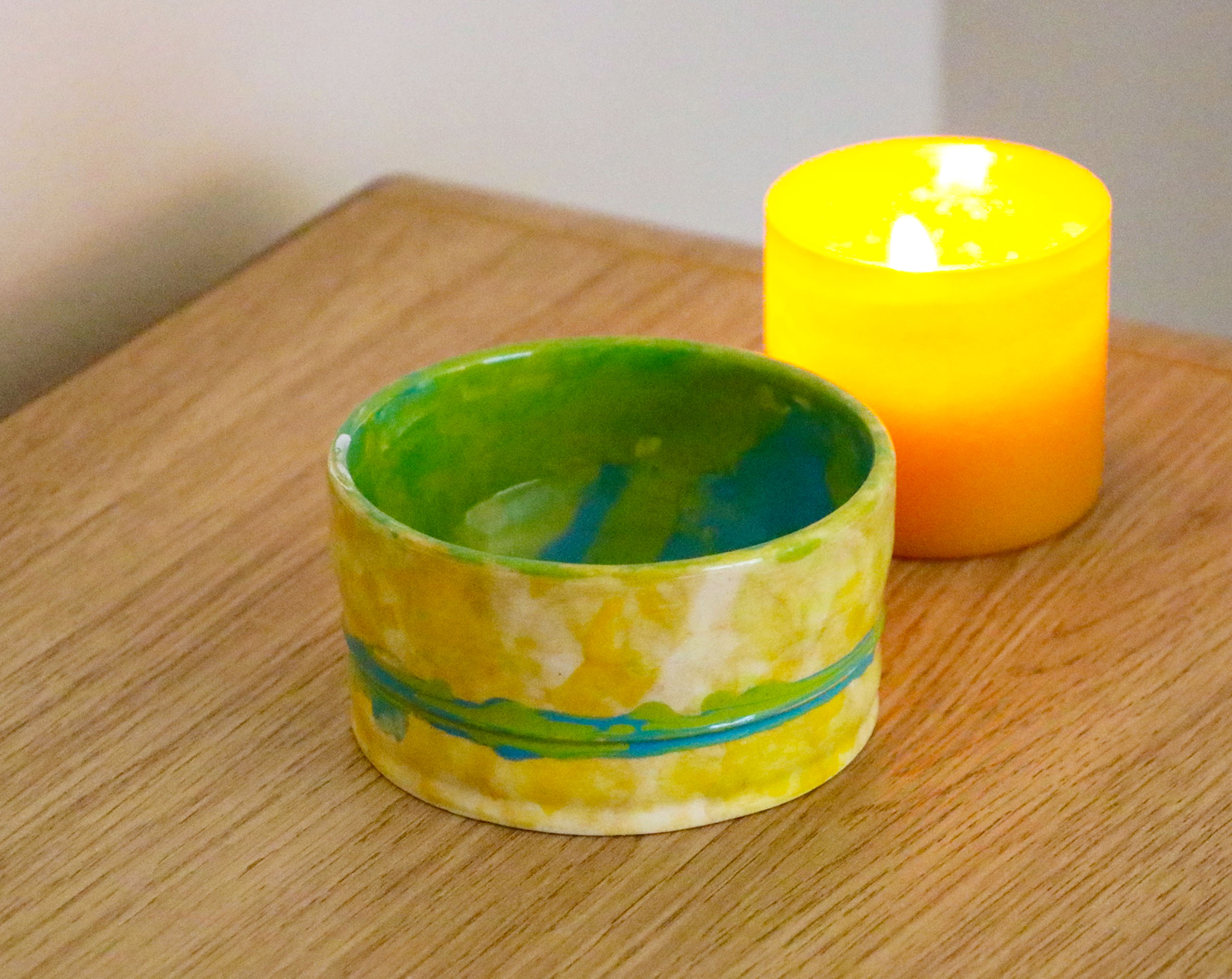 Yellow Green Pinch Bowl